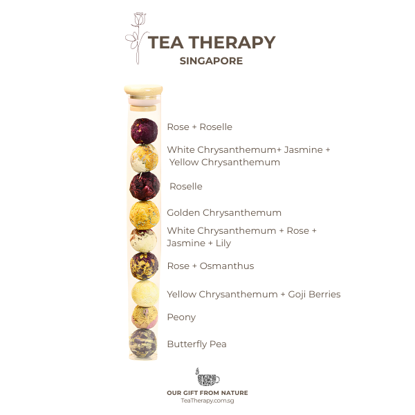 Single Peony Single Butterfly Pea Fusion Rose + Osmanthus Single Roselle Fusion Rose + Roselle Fusion White Chrysanthemum + Jasmine + Lily Fusion Yellow Chrysanthemum + Goji Berries Single Golden (5)