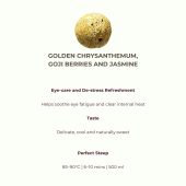 Golden chrysanthemum, goji berries and jasmine floral tea ingredients
